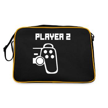 Gamer Player 2 Partner Gaming Gift - Retro Bag - black/gold - Back