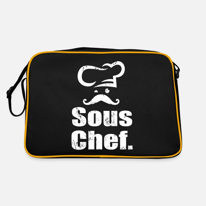 Sous Chef Chef - Chef cuisinier avec moustache - Sac Retro - noir/or