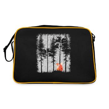 Renard dans la forêt rétro modèle vintage arbre forêt Funny - Sac Retro - noir/or - Dos