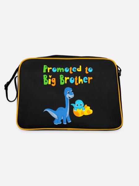 promoted to big brother - Retro Bag - black/gold - Back