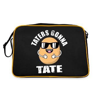 Taters Gonna Tate - Drôle de pomme de terre à lunettes - Sac Retro - noir/or - Dos