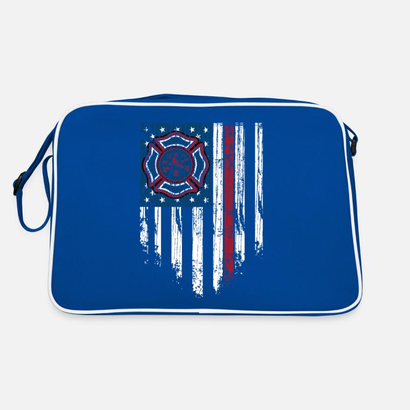 Firefighter American Flag Thin Red Line Fireman Retro Tasche