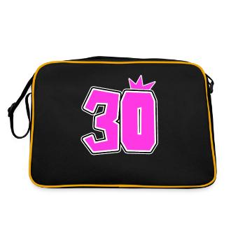 30 Crown - 30 Birthday - Retro Bag - black/gold - Back