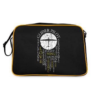 Glider Pilot Retro Segelfliegen Definition Segeln - Retro Tasche - Schwarz/Gold - Hinten