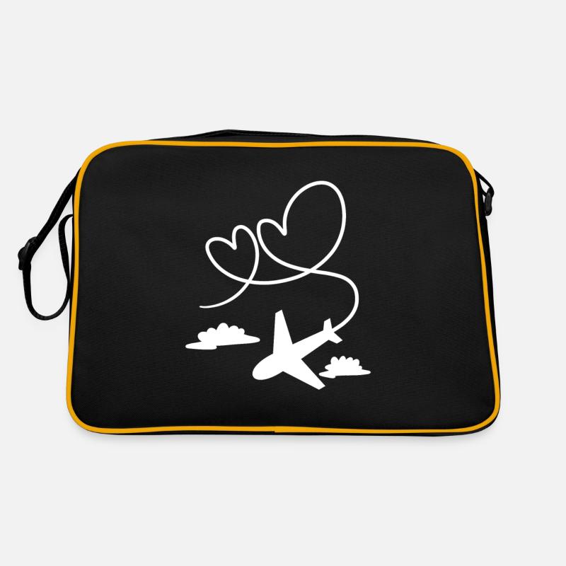 Airplane aviator with heart Retro Bag