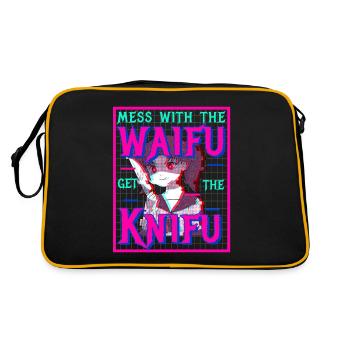 Yandere Anime Girl Waifu Vaporwave Aesthetic Gift - Sac Retro - noir/or - Dos