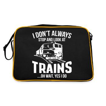 Cadeau drôle d’observation de train de conducteur de train - Sac Retro - noir/or - Dos