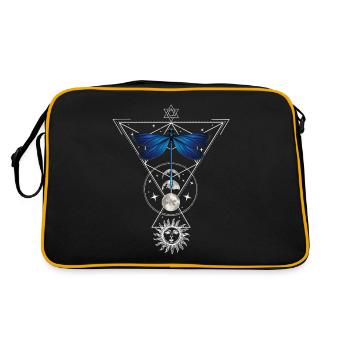 Okklutismus Mond Phase Witchcraft Libelle Tarot - Retro Tasche - Schwarz/Gold - Hinten
