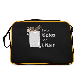 Labor Word Joke Pun Chemist Chemistry Mole Liter - Retro Bag - black/gold - Back