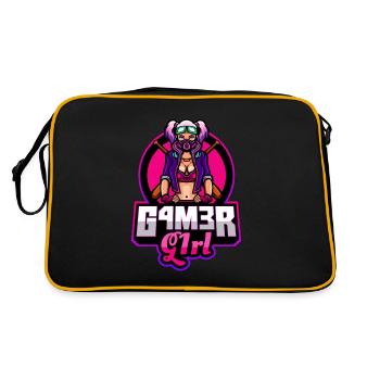 Gamer Girl Drôle Esport Team Label Logo - Sac Retro - noir/or - Dos