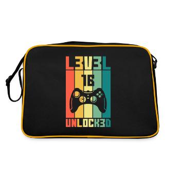 Niveau 16 Unlocked Joueur cadeau 16 anniversaire - Sac Retro - noir/or - Dos
