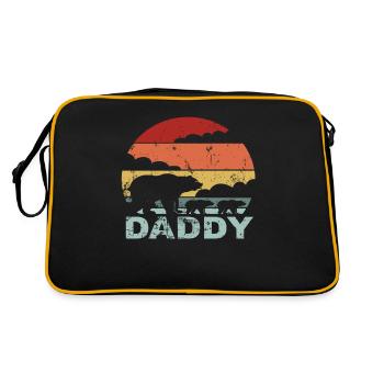 Daddy Bear Child's Father Twins Father's Day Gift - Retro Bag - black/gold - Back