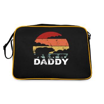 Daddy Bear Child's Father Twins Father's Day Gift - Retro Bag - black/gold - Back