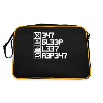 Eat Sleep Leet Repeat Drôle de Leetcode L33T 1337 - Sac Retro - noir/or - Dos