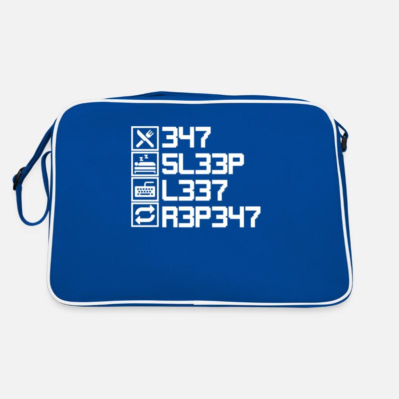 Eat Sleep Leet Repeat Drôle de Leetcode L33T 1337 Sac Retro