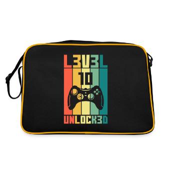 Niveau 10 Unlocked Joueur cadeau 10 anniversaire - Sac Retro - noir/or - Dos
