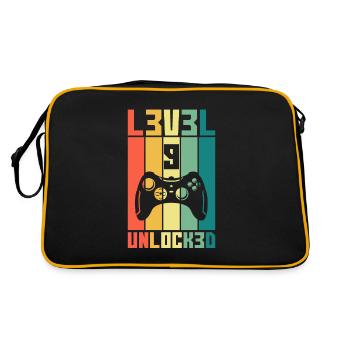 Niveau 9 Unlocked Joueur Cadeau 9 anniversaire - Sac Retro - noir/or - Dos