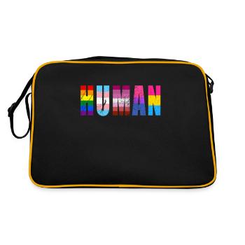HUMAN LGBTQ Flag Colors Distressed - LGBTQ - Retro Bag - black/gold - Back