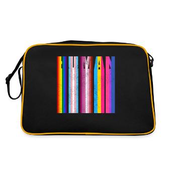 HUMAN in LGBTQ Flag Colors - LGBTQ Flag - Retro Bag - black/gold - Back