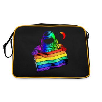 LGBTQ Flag Astronaut - LGBTQ - Retro Bag - black/gold - Back