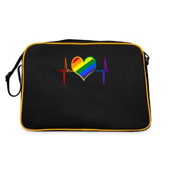 LGBTQ Pride Heartbeat - LGBTQ+ - Retro Bag - black/gold - Back