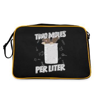 Mole Liter Chemist Laboratory Word joke Pun Chemistry - Retro Bag - black/gold - Back