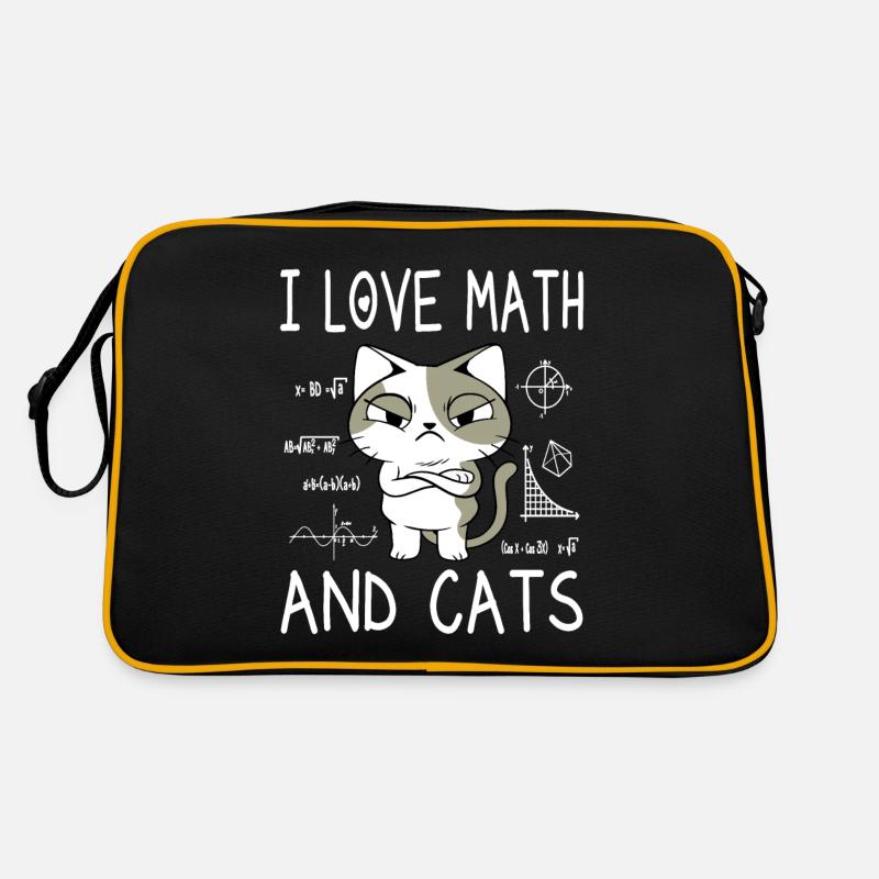 I Love Math And Cats - Mathe Lehrer Geschenk Retro Tasche