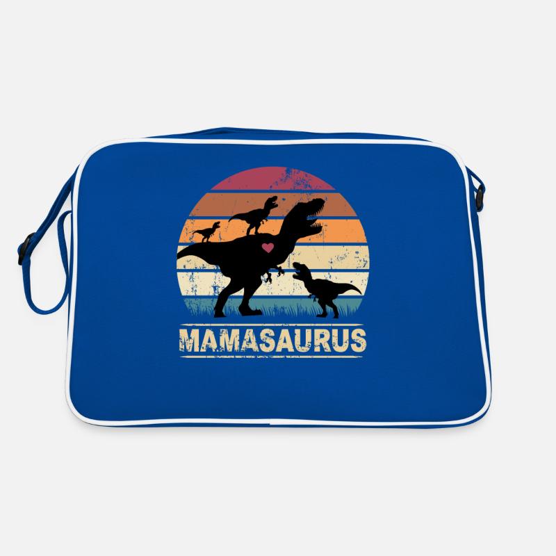 Mamasaurus Dinosaurier Herz Drillinge Muttertag Retro Tasche