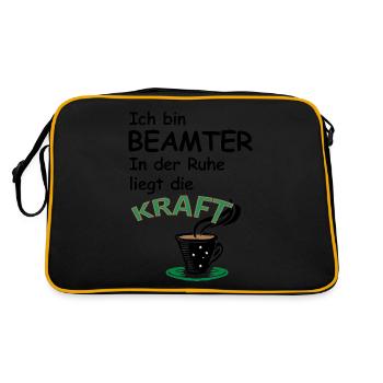 Beamter, öffentlicher Dienst, Beamte Geschenk - Retro Tasche - Schwarz/Gold - Hinten