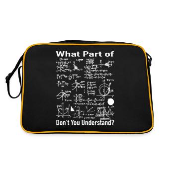 Mathematik Lehrer Geschenk - Mathe Formeln - Retro Tasche - Schwarz/Gold - Hinten