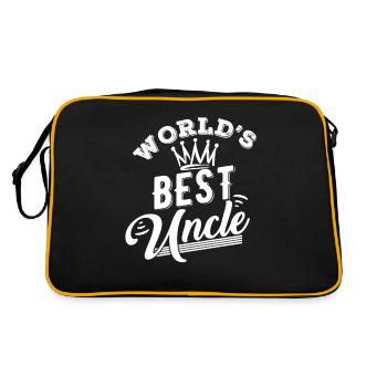 Der beste Onkel der Welt - Retro Tasche - Schwarz/Gold - Hinten