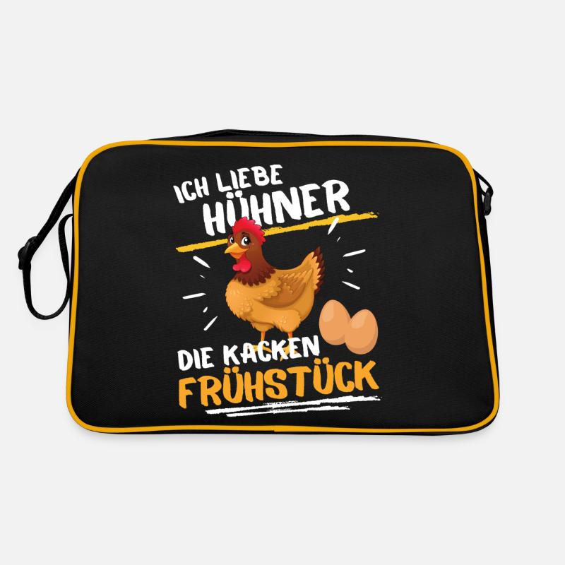 ICH LIEBE HÜHNER - DIE KACKEN FRÜHSTÜCK! Retro Tasche
