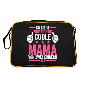 Beste Mama - Retro Tasche - Schwarz/Gold - Hinten