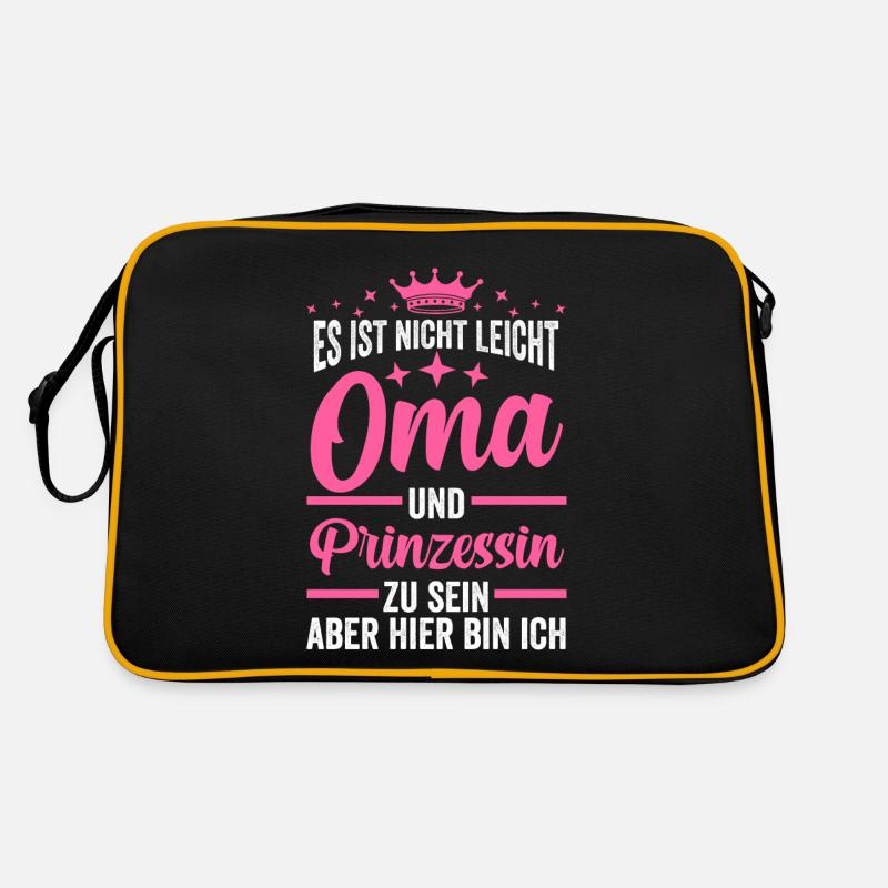 Oma Prinzessin - Retro Tasche - Schwarz/Gold