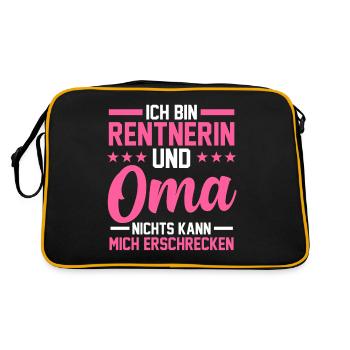 Oma Rentnerin - Retro Tasche - Schwarz/Gold - Hinten