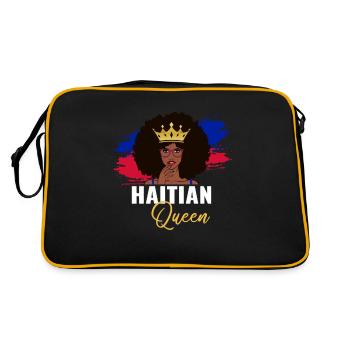 haitian Queen, haiti woman haiti - Retro Tasche - Schwarz/Gold - Hinten