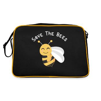 Honigbiene Save The Bees Imker Umwelt Geschenke - Retro Tasche - Schwarz/Gold - Hinten