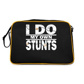I Do My Own Stunts Funny Accident Stuntmen Gift - Retro Bag - black/gold - Back