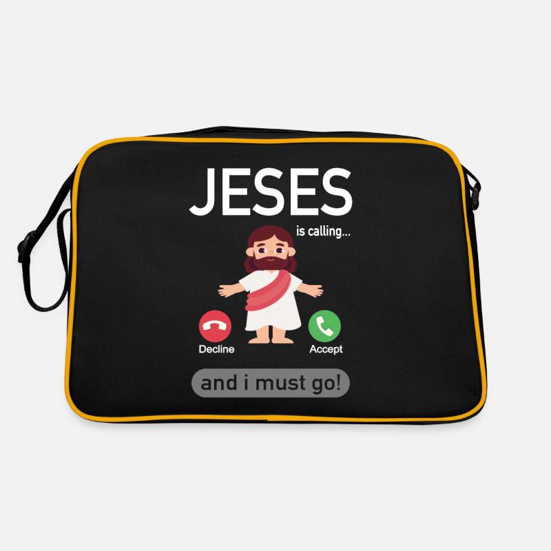 Jeses Is Calling - Téléphone Appel de Jesus Joke Sac Retro