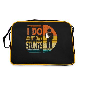I Do My Own Stunts Funny Accident Stuntmen Gift - Retro Bag - black/gold - Back