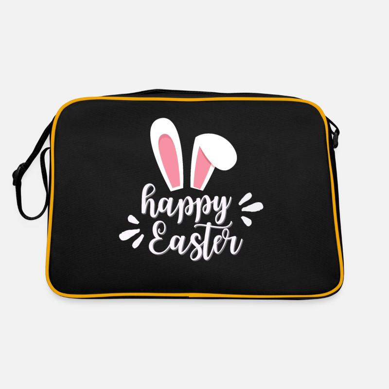 HAPPY EASTER - Retro Tasche - Schwarz/Gold