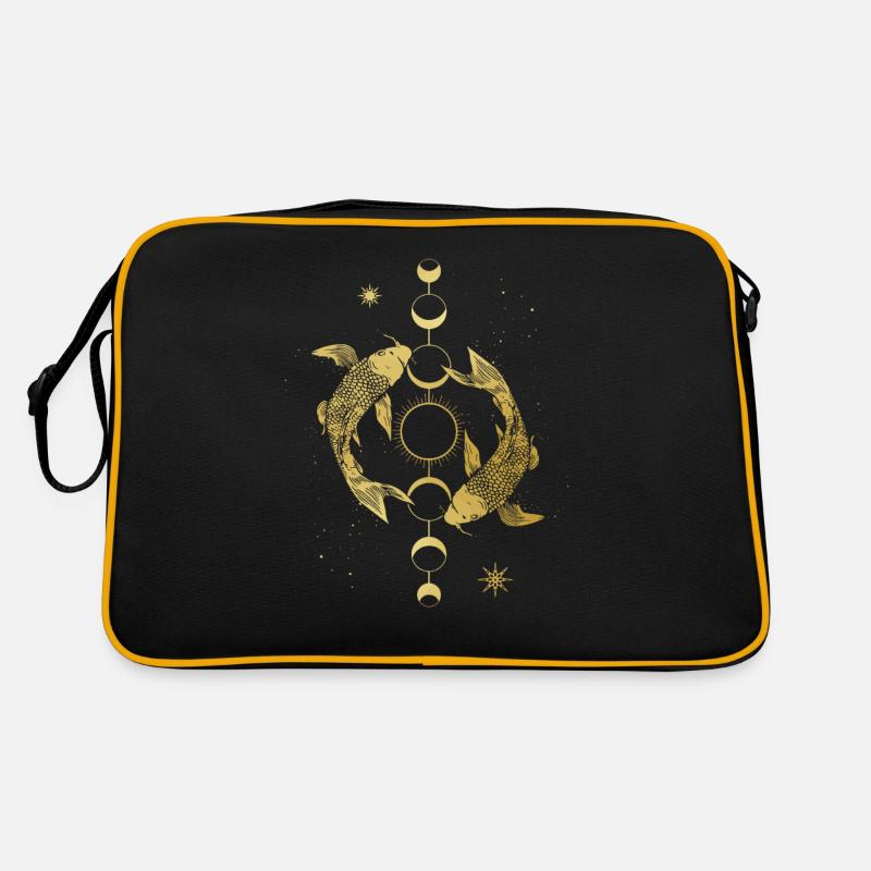Koi Carp Moon Moon Phase Sun Japanese Fish Retro Bag