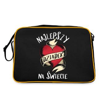 Bester polnischer Opa Najlepszy dziadek na swiecie - Retro Tasche - Schwarz/Gold - Hinten