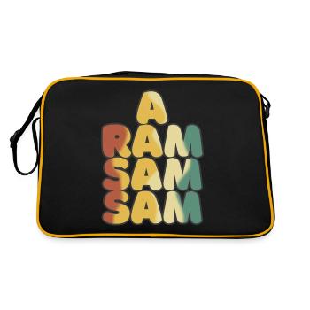 Aramsamsam Kindergarten Kinderlied Kita - Retro Tasche - Schwarz/Gold - Hinten