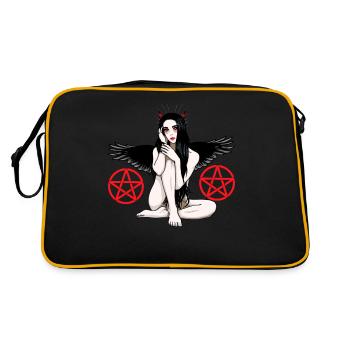 Satan Diable Pentagramme Diable Démon Enfer - Sac Retro - noir/or - Dos