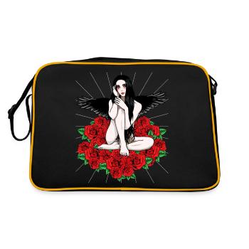 Black Angel Red Roses Fantasy Heavenly Dark - Retro Bag - black/gold - Back