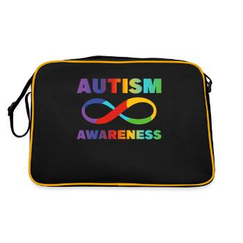 Autism Awareness Puzzle Piece Autism Mom - Retro Bag - black/gold - Back