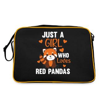 Red Pandas girl love Panda rouge kawaii doux animaux - Sac Retro - noir/or - Dos