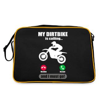 Dirt Bike Phone Joke Motocross papa cadeau - Sac Retro - noir/or - Dos
