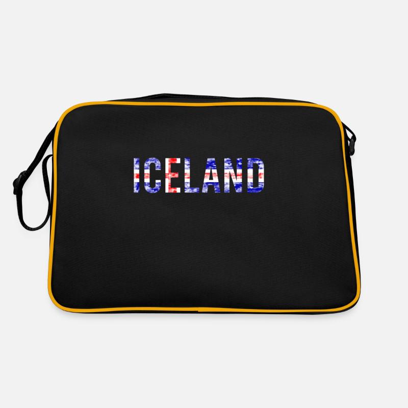 Island Flagge Schrift Retro Tasche